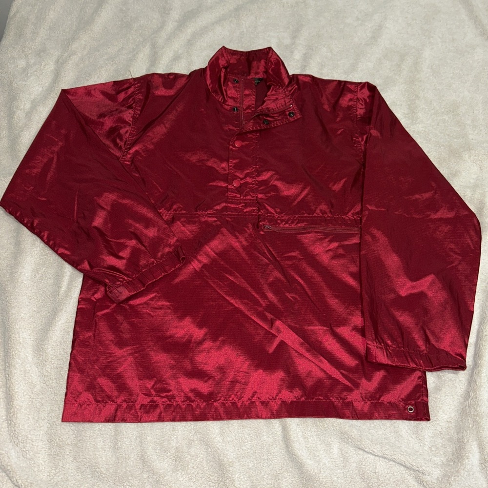 VTG Eddie Bauer  Red Mens S Women's M Nylon Windbreaker Pullover Anorak 80s-90s‎